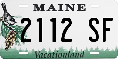 ME license plate 2112SF