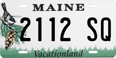ME license plate 2112SQ