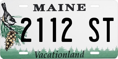 ME license plate 2112ST