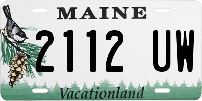 ME license plate 2112UW