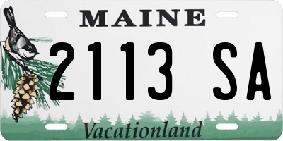 ME license plate 2113SA