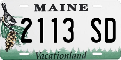 ME license plate 2113SD