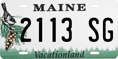ME license plate 2113SG