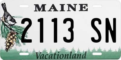 ME license plate 2113SN