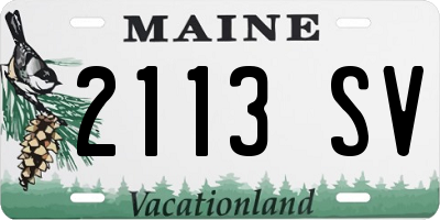 ME license plate 2113SV