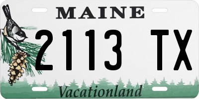 ME license plate 2113TX