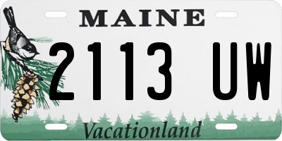 ME license plate 2113UW