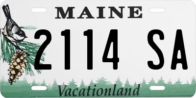 ME license plate 2114SA