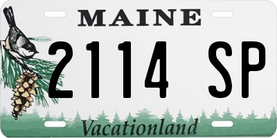 ME license plate 2114SP