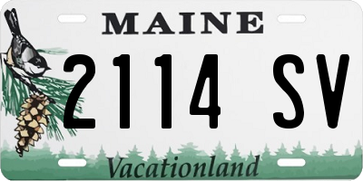 ME license plate 2114SV