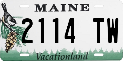 ME license plate 2114TW