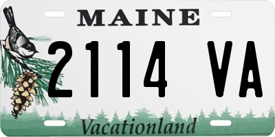 ME license plate 2114VA