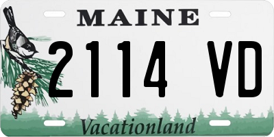 ME license plate 2114VD
