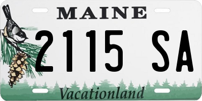 ME license plate 2115SA