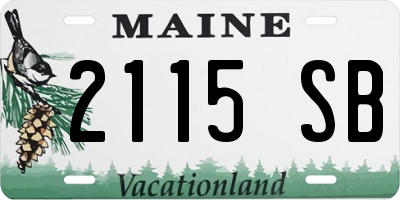 ME license plate 2115SB