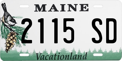 ME license plate 2115SD