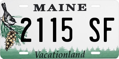 ME license plate 2115SF