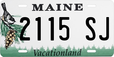 ME license plate 2115SJ