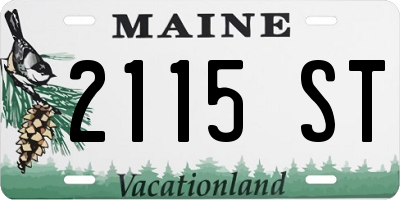 ME license plate 2115ST