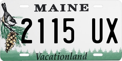 ME license plate 2115UX
