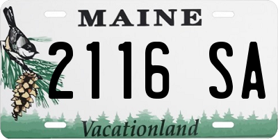 ME license plate 2116SA