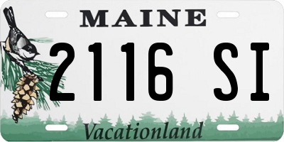 ME license plate 2116SI