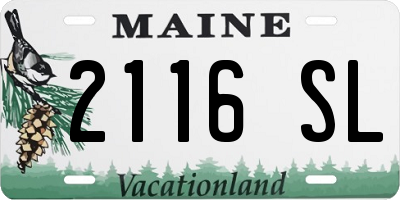 ME license plate 2116SL