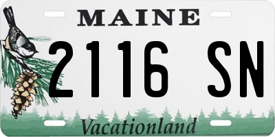 ME license plate 2116SN