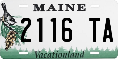 ME license plate 2116TA
