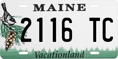 ME license plate 2116TC