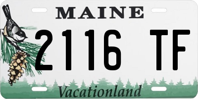 ME license plate 2116TF