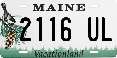 ME license plate 2116UL