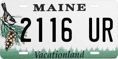 ME license plate 2116UR