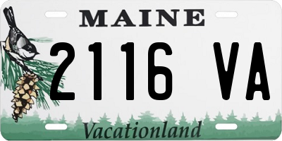 ME license plate 2116VA