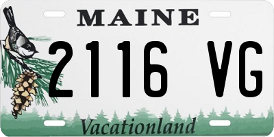 ME license plate 2116VG