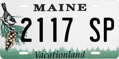 ME license plate 2117SP