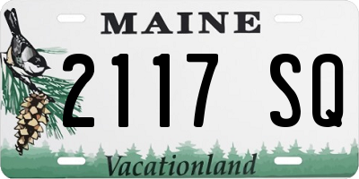 ME license plate 2117SQ