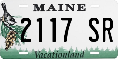 ME license plate 2117SR