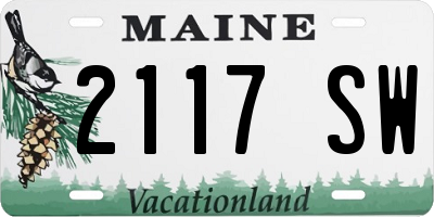 ME license plate 2117SW