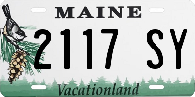 ME license plate 2117SY