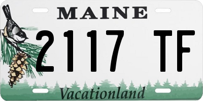 ME license plate 2117TF