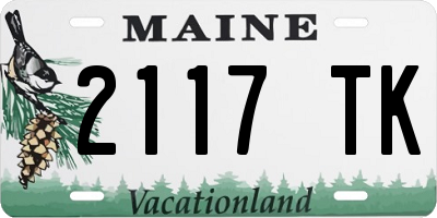 ME license plate 2117TK