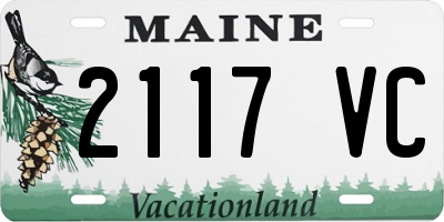 ME license plate 2117VC