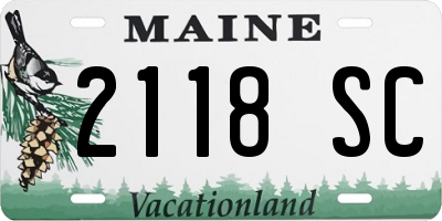 ME license plate 2118SC