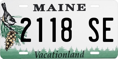 ME license plate 2118SE