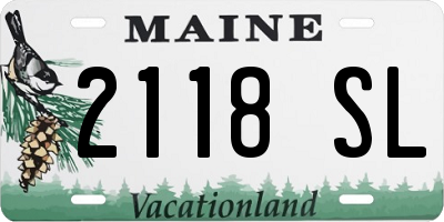 ME license plate 2118SL