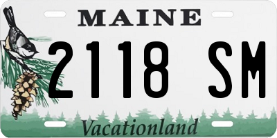 ME license plate 2118SM
