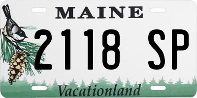 ME license plate 2118SP