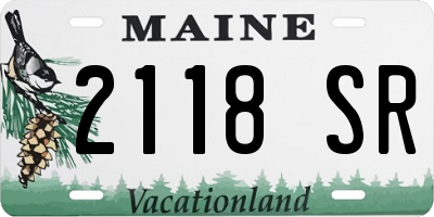 ME license plate 2118SR