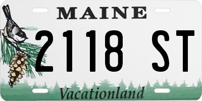 ME license plate 2118ST